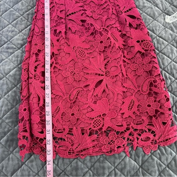 Elegant Lace Burgundy Dress - Picture 6 of 10
